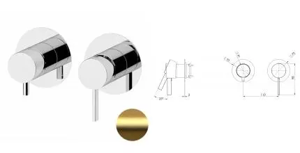 Смеситель для скрытого монтажа «Remer» Metrica MC93ZPWBBG золото брашированное