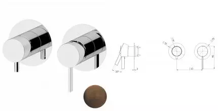 Смеситель для скрытого монтажа «Remer» Metrica MC93ZPWBBR бронза масляная