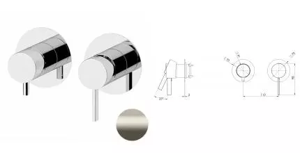 Смеситель для скрытого монтажа «Remer» Metrica MC93ZPWBXV сталь