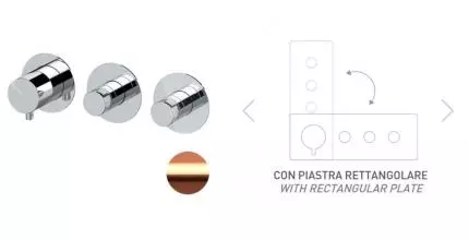 Смеситель для скрытого монтажа «Remer» X-style N98D2PWBRP медь брашированная