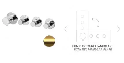 Смеситель для скрытого монтажа «Remer» X-style N98D3PWBBG золото брашированное