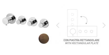 Смеситель для скрытого монтажа «Remer» X-style N98D3PWBBR бронза масляная Смеситель для скрытого монтажа «Remer» X-style N98D3PWBBR бронза масляная