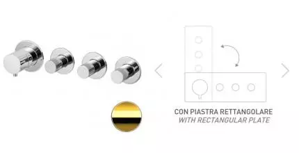 Смеситель для скрытого монтажа «Remer» X-style N98D3PWBDO золото глянцевое