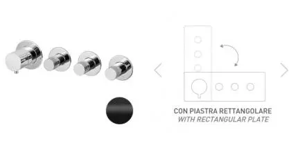 Смеситель для скрытого монтажа «Remer» X-style N98D3PWBNO чёрный матовый