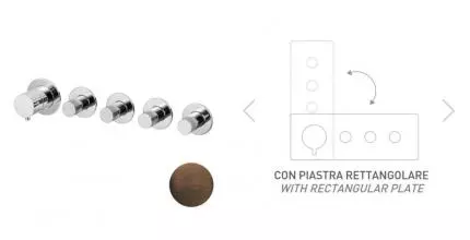 Смеситель для скрытого монтажа «Remer» X-style N98D4PWBBR бронза масляная Смеситель для скрытого монтажа «Remer» X-style N98D4PWBBR бронза масляная