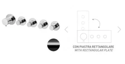 Смеситель для скрытого монтажа «Remer» X-style N98D4PWBCFP чёрный брашированный хром