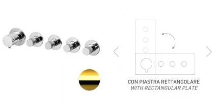 Смеситель для скрытого монтажа «Remer» X-style N98D4PWBDO золото глянцевое