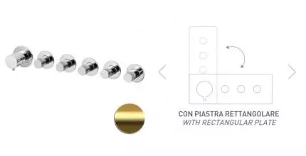 Смеситель для скрытого монтажа «Remer» X-style N98D5PWBBG золото брашированное