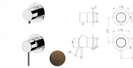 Смеситель для скрытого монтажа «Remer» X-style X92PWBBR бронза масляная Смеситель для скрытого монтажа «Remer» X-style X92PWBBR бронза масляная