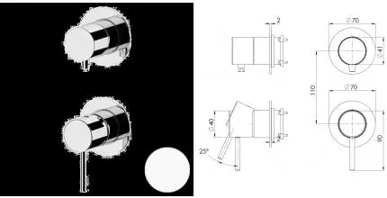 Смеситель для скрытого монтажа «Remer» X-style X93PWBBO белый матовый