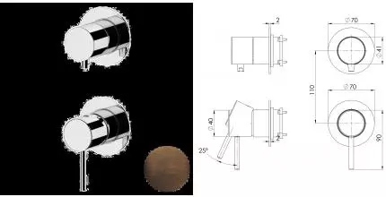 Смеситель для скрытого монтажа «Remer» X-style X93PWBBR бронза масляная Смеситель для скрытого монтажа «Remer» X-style X93PWBBR бронза масляная