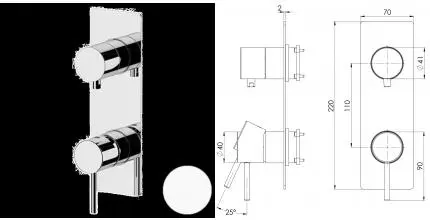 Смеситель для скрытого монтажа «Remer» X-style X93WBBO белый матовый