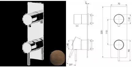Смеситель для скрытого монтажа «Remer» X-style X93WBBR бронза масляная Смеситель для скрытого монтажа «Remer» X-style X93WBBR бронза масляная