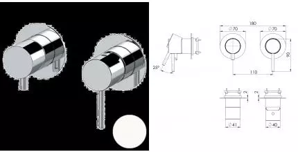 Смеситель для скрытого монтажа «Remer» X-style X93ZPWBBO белый матовый