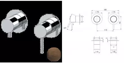 Смеситель для скрытого монтажа «Remer» X-style X93ZPWBBR бронза масляная Смеситель для скрытого монтажа «Remer» X-style X93ZPWBBR бронза масляная