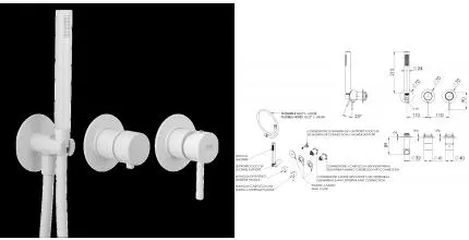 Смеситель для скрытого монтажа «Remer» X-style X97D3PWBBO белый матовый