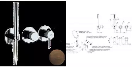 Смеситель для скрытого монтажа «Remer» X-style X97D3PWBBR бронза масляная Смеситель для скрытого монтажа «Remer» X-style X97D3PWBBR бронза масляная