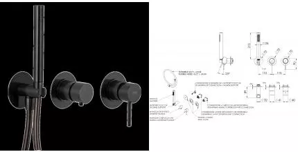 Смеситель для скрытого монтажа «Remer» X-style X97D3PWBCFP чёрный брашированный хром