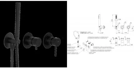 Смеситель для скрытого монтажа «Remer» X-style X97D3PWBNO чёрный матовый