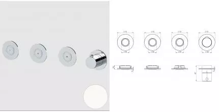 Смеситель для скрытого монтажа «Remer» X-style X99D3PKBBO с термостатом белый матовый