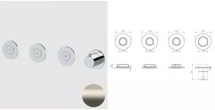 Смеситель для скрытого монтажа «Remer» X-style X99D3PKBXV с термостатом сталь