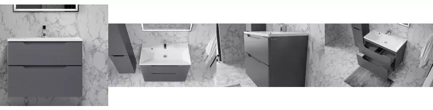 Тумба с раковиной «Raval» Wector 80 (Classica 80) подвесная антрацит