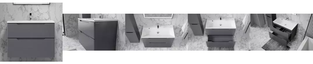 Тумба с раковиной «Raval» Wector 90 (Classica 90) подвесная антрацит