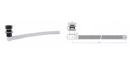 Слив-перелив для ванны «Belbagno» BB39-OVF-NERO для BB03/BB09 чёрный