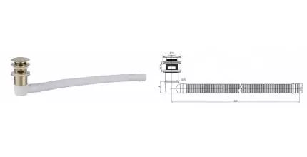 Слив-перелив для ванны «Belbagno» BB39-OVF-BORO для BB03/BB09 брашированное золото