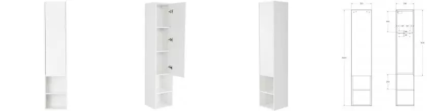 Пенал «Belbagno» Kraft 33 подвесной Bianco Opaco универсальный