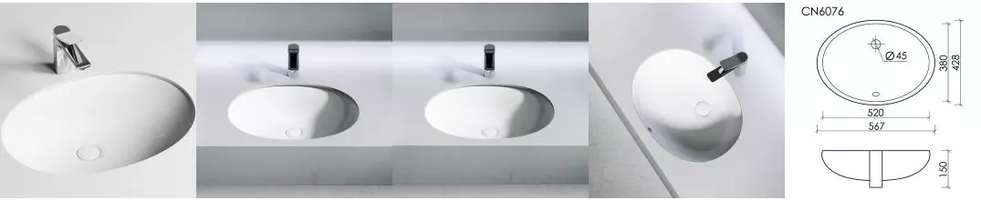 Раковина «Ceramica Nova» Element CN6076 фарфоровая белая