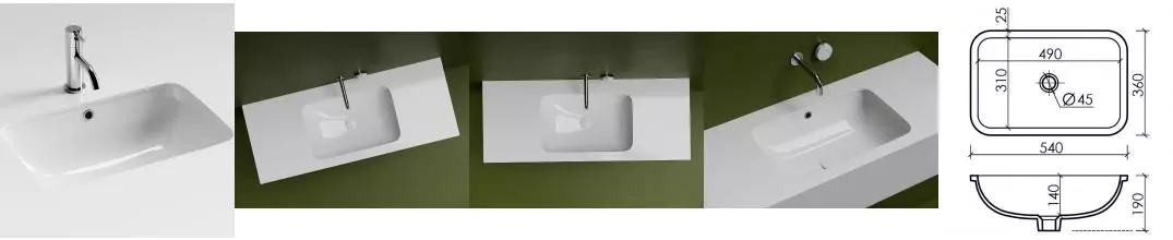 Раковина «Ceramica Nova» CN7018 54/36 фарфоровая белая Раковина «Ceramica Nova» CN7018 54/36 фарфоровая белая