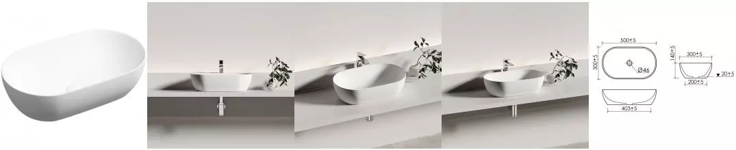 Раковина «Ceramica Nova» Twist CN12001MW 50/30 фарфоровая белая матовая