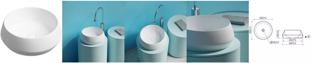 Раковина «Ceramica Nova» Maya CN12004MW 40/40 фарфоровая белая матовая Раковина «Ceramica Nova» Maya CN12004MW 40/40 фарфоровая белая матовая