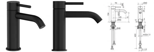 Смеситель для раковины «Sancos» Etna SC9001MB чёрный матовый Смеситель для раковины «Sancos» Etna SC9001MB чёрный матовый