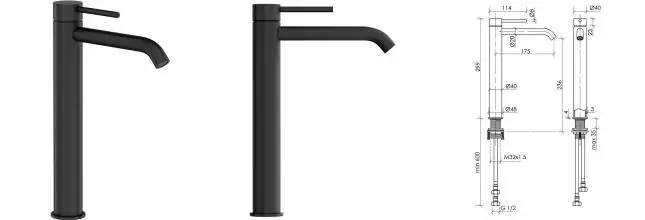 Смеситель для раковины «Sancos» Etna SC9002MB чёрный матовый