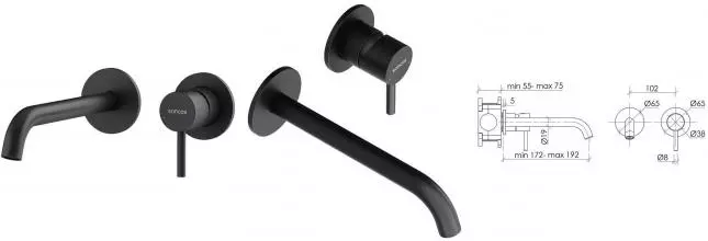 Смеситель для раковины «Sancos» Etna SC9004MB чёрный матовый