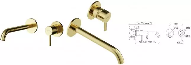 Смеситель для раковины «Sancos» Etna SC9004BG брашированное золото