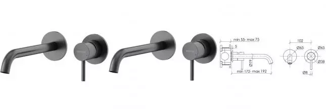 Смеситель для раковины «Sancos» Etna SC9004GG вороненая сталь