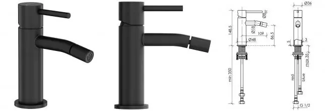 Смеситель для биде «Sancos» Etna SC9005MB чёрный матовый