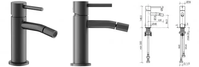 Смеситель для биде «Sancos» Etna SC9005GG вороненая сталь