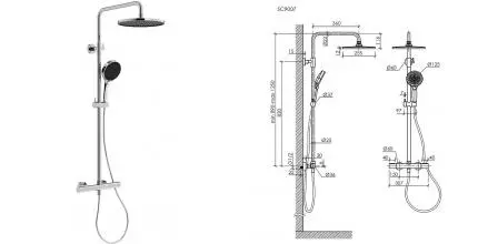 Душевая система «Sancos» Etna SC9007CH с термостатом хром