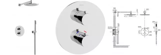 Душевая система «Sancos» Etna SC9010CH с термостатом хром