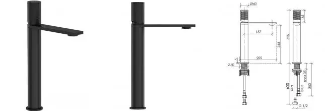 Смеситель для раковины «Sancos» Nexus SC9012MB чёрный матовый