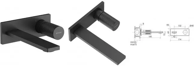 Смеситель для раковины «Sancos» Nexus SC9013MB чёрный матовый