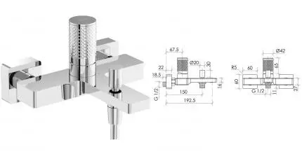 Смеситель для ванны с душем «Sancos» Nexus SC9014CH хром
