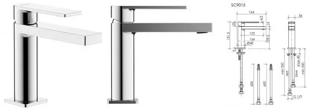 Смеситель для раковины «Sancos» Studio SC9015CH хром Смеситель для раковины «Sancos» Studio SC9015CH хром