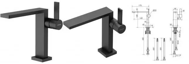 Смеситель для раковины «Sancos» Linn SC9019MB чёрный матовый