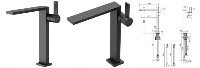 Смеситель для раковины «Sancos» Linn SC9020MB чёрный матовый