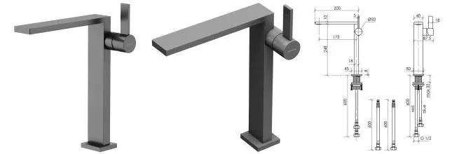 Смеситель для раковины «Sancos» Linn SC9020GG вороненая сталь